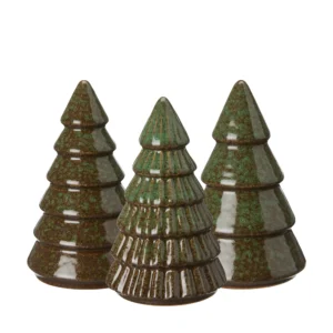 Julgran dekoration grönmelerad glaserad keramik