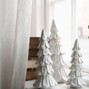 Julgran dekoration vit glaserad keramik