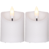 Led mindre blockljus flamme vit vax