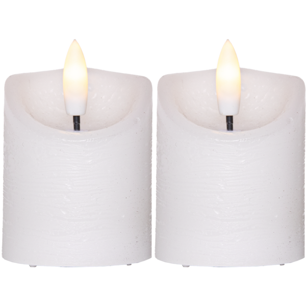 Led mindre blockljus flamme vit vax