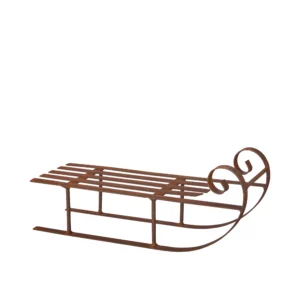 Kälke släde i rostigt järn dekoration