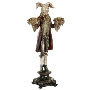 Ljusstake kanin guld juldekoration