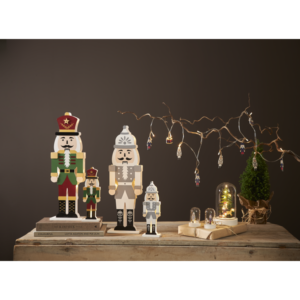 Nötknäppare i trä med ledbelysning juldekoration