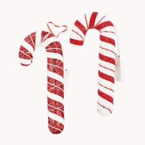 Polkagris juldekoration med ledbelysning ljusslinga