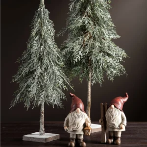 Tomte med skidor och lykta juldekoration