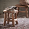 Träpall vintage teak liten 31 cm