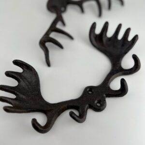 Krok klädhängare älghorn krona i gjutjärn