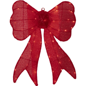 Utomhusdekoration led röd rosett på batterier