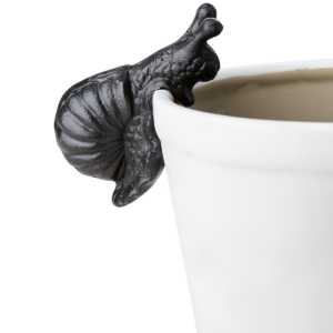 Krukdekoration i svart gjutjärn snigel