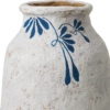 Urna i handgjord vit / blå bomull maché