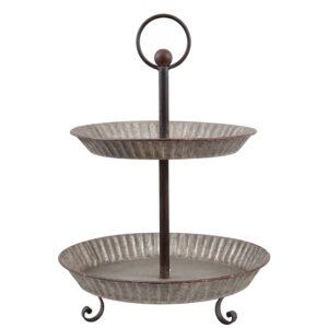 Våningsfat i zink och metall