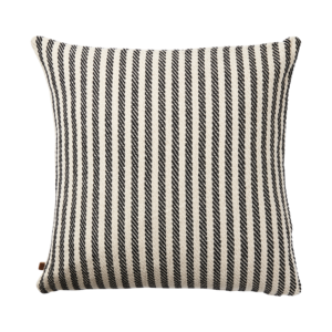 Kuddfodral svart vit randig bomull