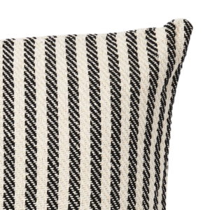 Kuddfodral svart vit randig bomull