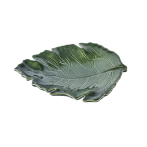 Serveringsfat löv grönmelerad porslin dukning