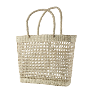 Strandväska natur sjögräs boho