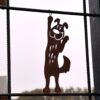 Skylt till armeringsnät rostig figur hund