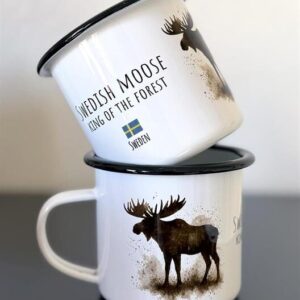 Emaljmugg älg souvenir sverige