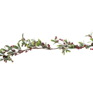 Konstväxt girlang vinterskog med blad och bär