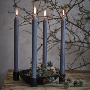 Rund svart adventsljusstake