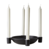 Rund svart adventsljusstake