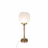 Bordslampa eli i mässing och vitt frostat glas