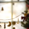 Girlang ornament mässing gammaldags juldekoration