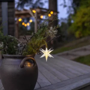 Julstjärna mini 3d vit batteri utomhus