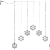 Ljusgardin ljusslinga dew drop med snöflingor för inomhusbruk