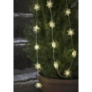 Ljusslinga med snöflingor för utomhusbruk