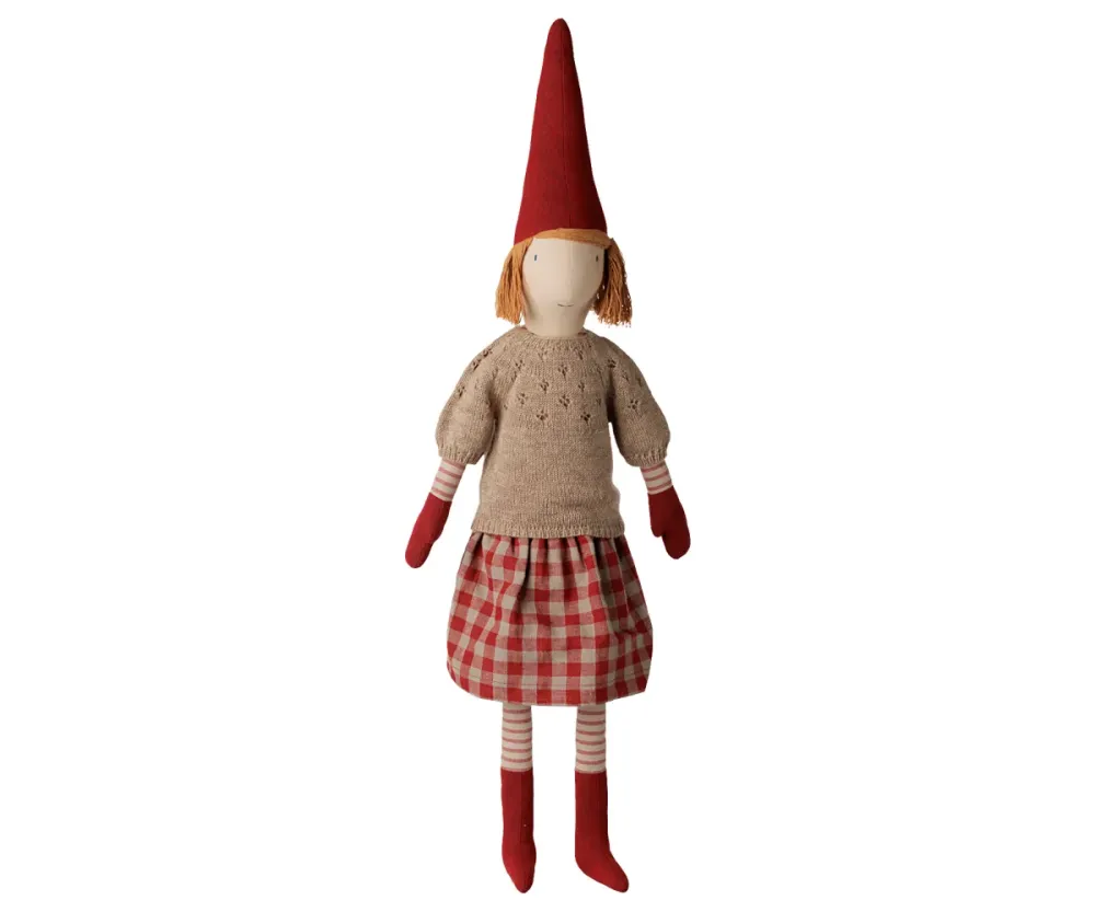 Maileg pixy tomte flicka stor size 5 jul
