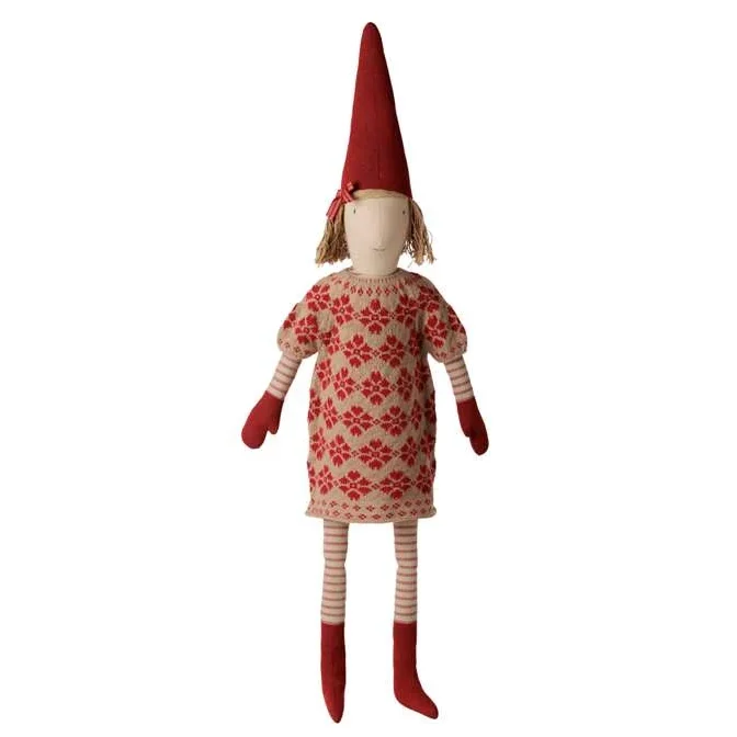 Maileg pixy tomte flicka stor size 5 jul