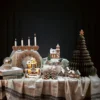 Pepparkakshus kyrka med ledbelysning