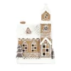 Pepparkakshus kyrka med ledbelysning