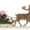 Tomtefärd ren med tomte i släde juldekoration